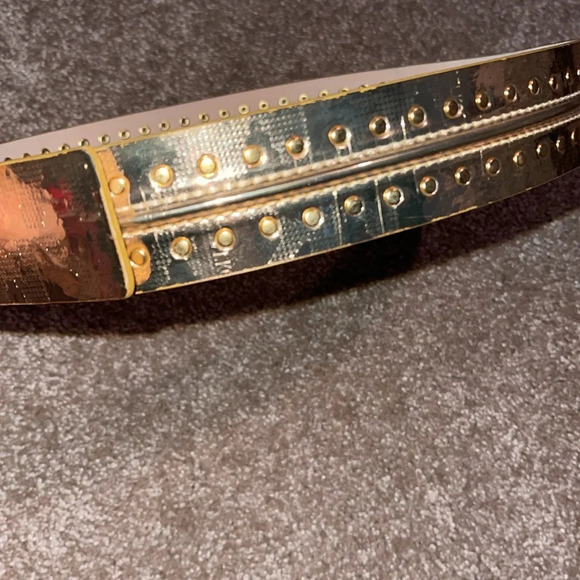 Michael Kors genuine leather belt gold grommets - size medium. T - Picture 2 of 5
